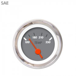 Water Temp Gauge - SAE Marker Gray, Org Vintage Needles, Chrome Trim Rings - Part Number: GAR134ZEXLABAH