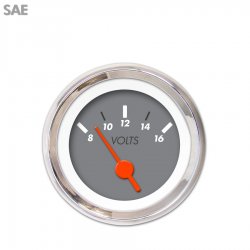 Volt Gauge - SAE Marker Gray, Org Vintage Needles, Chrome Trim Rings - Part Number: GAR134ZEXNABAH