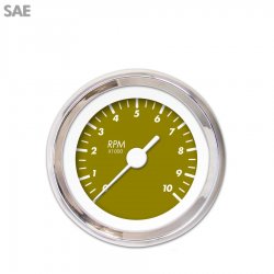 Tachometer Gauge - Marker Gn, White Vintage Needles, Chrome Trim Rings - Part Number: GAR136ZEXIABAD