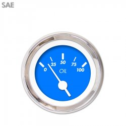 Oil Pressure Gauge - SAE Marker Bl, White Vintage Needles, Chrome Trim Rings - Part Number: GAR138ZEXJABAD