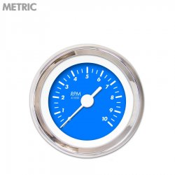 Tachometer Gauge - Marker Bl, White Vintage Needles, Chrome Trim Rings - Part Number: GAR138ZMXIABAD