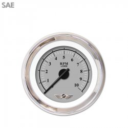 Tachometer Gauge w/ emblem Omega Grnay, Black Modern Needles, Chrome Trim Rings - Part Number: GAR139ZEAIABCC