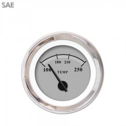 Water Temp Gauge - SAE Omega Grnay, Black Modern Needles, Chrome Trim Rings - Part Number: GAR139ZEXLABCC