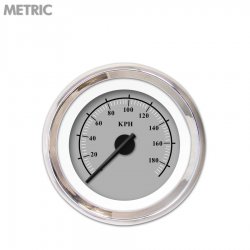 Tachometer Gauge - Omega Grnay, Black Modern Needles, Chrome Trim Rings - Part Number: GAR139ZMXIABCC