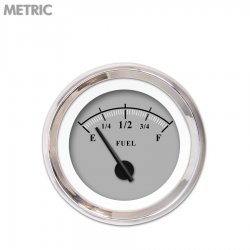 Fuel level Gauge - Omega Grnay, Black Modern Needles, Chrome Trim Rings - Part Number: GAR139ZMXKABCC