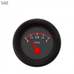 Fuel level Gauge - Omega Black, Red Modern Needles, Black Trim Rings - Part Number: GAR140ZEXKACCE