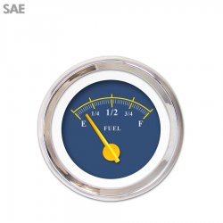 Fuel level Gauge - Omega Bl, Yellow Modern Needles, Chrome Trim Rings - Part Number: GAR144ZEXKABCI