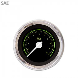 Tachometer Gauge - VX Black, White Modern Needles, Chrome Trim Rings - Part Number: GAR145ZEXIABCD