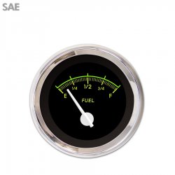 Fuel level Gauge - VX Black, White Modern Needles, Chrome Trim Rings - Part Number: GAR145ZEXKABCD