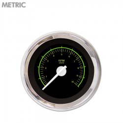 Tachometer Gauge - VX Black, White Modern Needles, Chrome Trim Rings - Part Number: GAR145ZMXIABCD