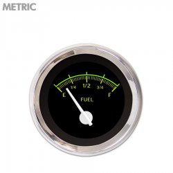 Fuel level Gauge - VX Black, White Modern Needles, Chrome Trim Rings - Part Number: GAR145ZMXKABCD