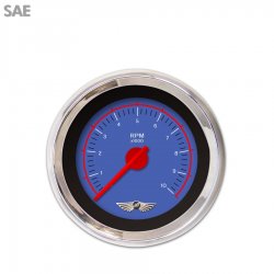 Tachometer Gauge w/ emblem - VX Bl, Red Modern Needles, Chrome Trim Rings - Part Number: GAR146ZEAIABCE