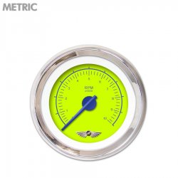 Tachometer Gauge w/ emblem - VX Gn, Bl Modern Needles, Chrome Trim Rings - Part Number: GAR147ZMAIABCF