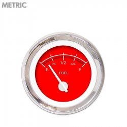 Fuel level Gauge - VX Red, White Modern Needles, Chrome Trim Rings - Part Number: GAR148ZMXKABCD