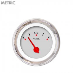 Fuel level Gauge - Pegged Ash, Red Modern Needles, Chrome Trim Rings - Part Number: GAR154ZMXKABCE