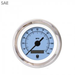 Speedo Gauge - SAE Rider Bl, Black Vintage Needles, Chrome Trim Rings - Part Number: GAR157ZEXHABAC