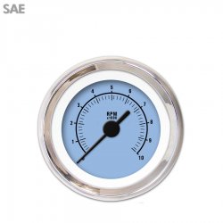 Tachometer Gauge - Rider Bl, Black Vintage Needles, Chrome Trim Rings - Part Number: GAR157ZEXIABAC