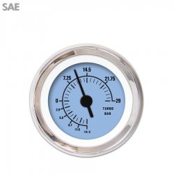 Turbo Gauge - SAE Rider Bl, Black Vintage Needles, Chrome Trim Rings - Part Number: GAR157ZEXMABAC