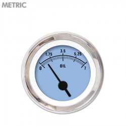 Oil Pressure Gauge - Metric Rider Bl, Black Vintage Needles, Chrome Trim Rings - Part Number: GAR157ZMXJABAC
