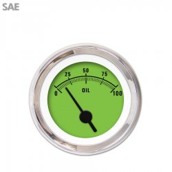 Oil Pressure Gauge - SAE Rider Gn, Black Vintage Needles, Chrome Trim Rings - Part Number: GAR158ZEXJABAC