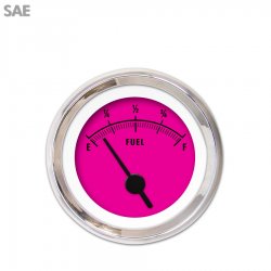 Fuel level Gauge - Rider Pink, Black Vintage Needles, Chrome Trim Rings - Part Number: GAR159ZEXKABAC
