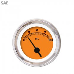 Oil Pressure Gauge - SAE Rider Org, Black Vintage Needles, Chrome Trim Rings - Part Number: GAR160ZEXJABAC