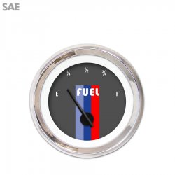 Fuel level Ga.Vintage Autobahn Dark Grey, Black Mod Needles, Chrome Trim Rings - Part Number: GAR163ZEXKABCC