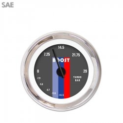 Turbo Ga. SAE Vintage Autobahn Dark Grey, Black Mod Needles, Chrome Trim Rings - Part Number: GAR163ZEXMABCC