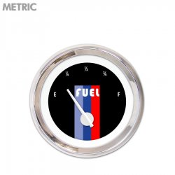 Fuel level Gauge Vintage Autobahn Black, White Modern Needles, Chrome Rings - Part Number: GAR165ZMXKABCD