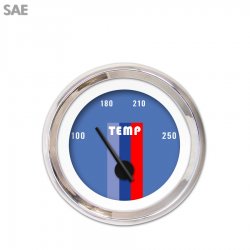 Water Temp Ga. SAE Vintage Autobahn Black, Black Mod Needles, Chrome Trim Rings - Part Number: GAR166ZEXLABCC