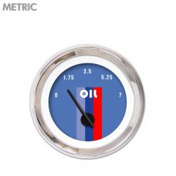Oil Pressure Ga. Metric Vintage Autobahn Black, Black Mod Nedl, Chrome Rings - Part Number: GAR166ZMXJABCC