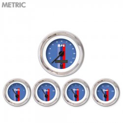 5 Ga. Set Metric Vintage Autobahn Black, Black Modern Needles, Chrome Rings - Part Number: GAR166ZMXQABCC