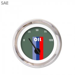 Oil Pressure Ga. SAE Vintage Autobahn Ash, Black Mod Needles, Chrome Trim Rings - Part Number: GAR168ZEXJABCC