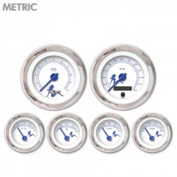 6 Set w/ emblem-Metric Mudflap Black Text, White, Black Mod Nedl, Chrom Rings - Part Number: GAR170ZMARABCF