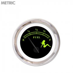 Fuel level Gauge Mudflap Gn Text, Black, Black Modern Needles, Chrome Rings - Part Number: GAR171ZMXKABCC