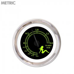 Turbo Ga. Metric Mudflap Gn Text, Black, Black Modern Needles, Chrome Rings - Part Number: GAR171ZMXMABCC