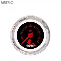 Tach Ga. w/ emblem Mudflap Rd Text, Black, Rd Modern Needles, Chrome Trim Rings - Part Number: GAR173ZMAIABCE