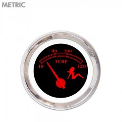 Water Temp Ga. Metric Mudflap Rd Text, Black, Rd Mod Needles, Chrome Trim Rings - Part Number: GAR173ZMXLABCE