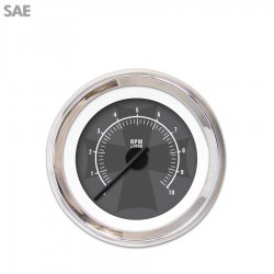 Tachometer Gauge - Iron Cross Grnay, Black Modern Needles, Chrome Trim Rings - Part Number: GAR176ZEXIABCC