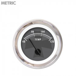Water Temp Gauge Metric Iron Cross Gry, Black Modern Needles, Chrome Trim Rings - Part Number: GAR176ZMXLABCC
