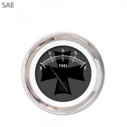 Fuel level Gauge - Iron Cross Ash, Black Modern Needles, Chrome Trim Rings - Part Number: GAR178ZEXKABCC