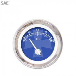 Oil Pressure Gauge - SAE Iron Cross Bl, White Modern Needles, Chrome Trim Rings - Part Number: GAR179ZEXJABCD