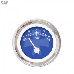 Fuel level Gauge - Iron Cross Bl, White Modern Needles, Chrome Trim Rings - Part Number: GAR179ZEXKABCD