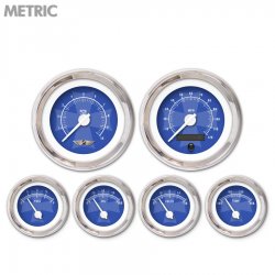 6 Ga. Set w/ emblem Metric Iron Cross Black, White Mod Needles, Chrome Rings - Part Number: GAR179ZMARABCD