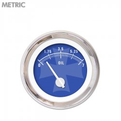 Oil Pressure Ga. Metric Iron Cross Black, White Modern Needles, Chrome Rings - Part Number: GAR179ZMXJABCD