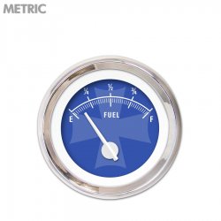 Fuel level Gauge - Iron Cross Bl, White Modern Needles, Chrome Trim Rings - Part Number: GAR179ZMXKABCD