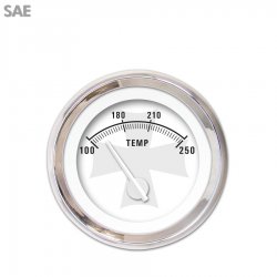 Water Temp Gauge - SAE Iron Cross Wht, Wht Modern Needles, Chrome Trim Rings - Part Number: GAR180ZEXLABCD