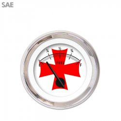 Fuel level Ga. Iron Cross White Rd Cross, Black Modern Needles, Chrome Rings - Part Number: GAR181ZEXKABCC