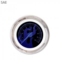 Tach Gauge Ghost Flame Black Black Flame, Black Modern Needles, Chrome Rings - Part Number: GAR183ZEXIABCF