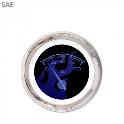 Oil Pres Ga. SAE Ghost Flame Black Black Flame, Black Mod Nedl, Chrome Rings - Part Number: GAR183ZEXJABCF
